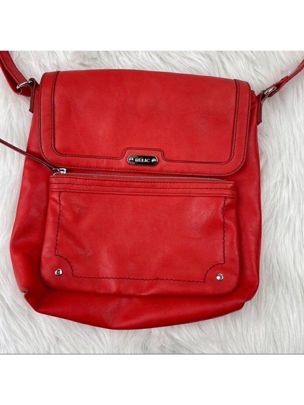 Relic Vegan Leather Crossbody Foldover Satchel - Picture 2 of 10